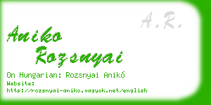 aniko rozsnyai business card