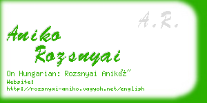 aniko rozsnyai business card